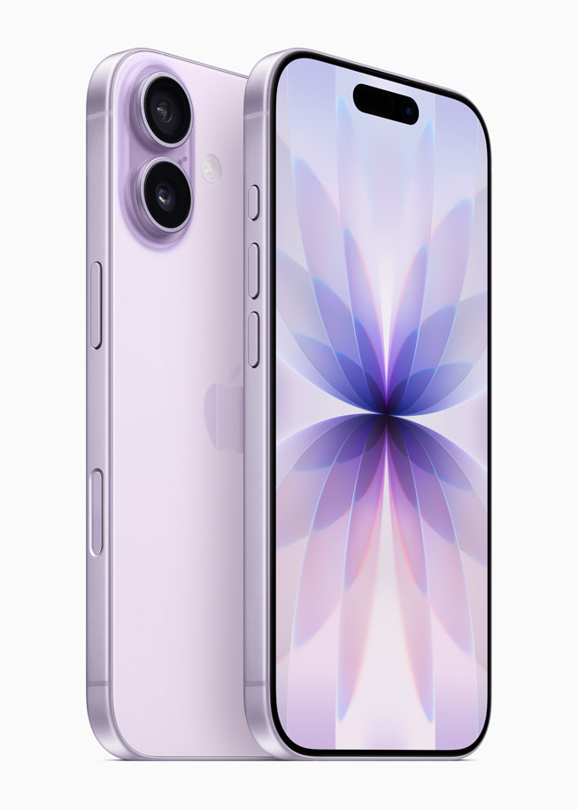Two iPhone 17 devices, highlighting the front and back of each.