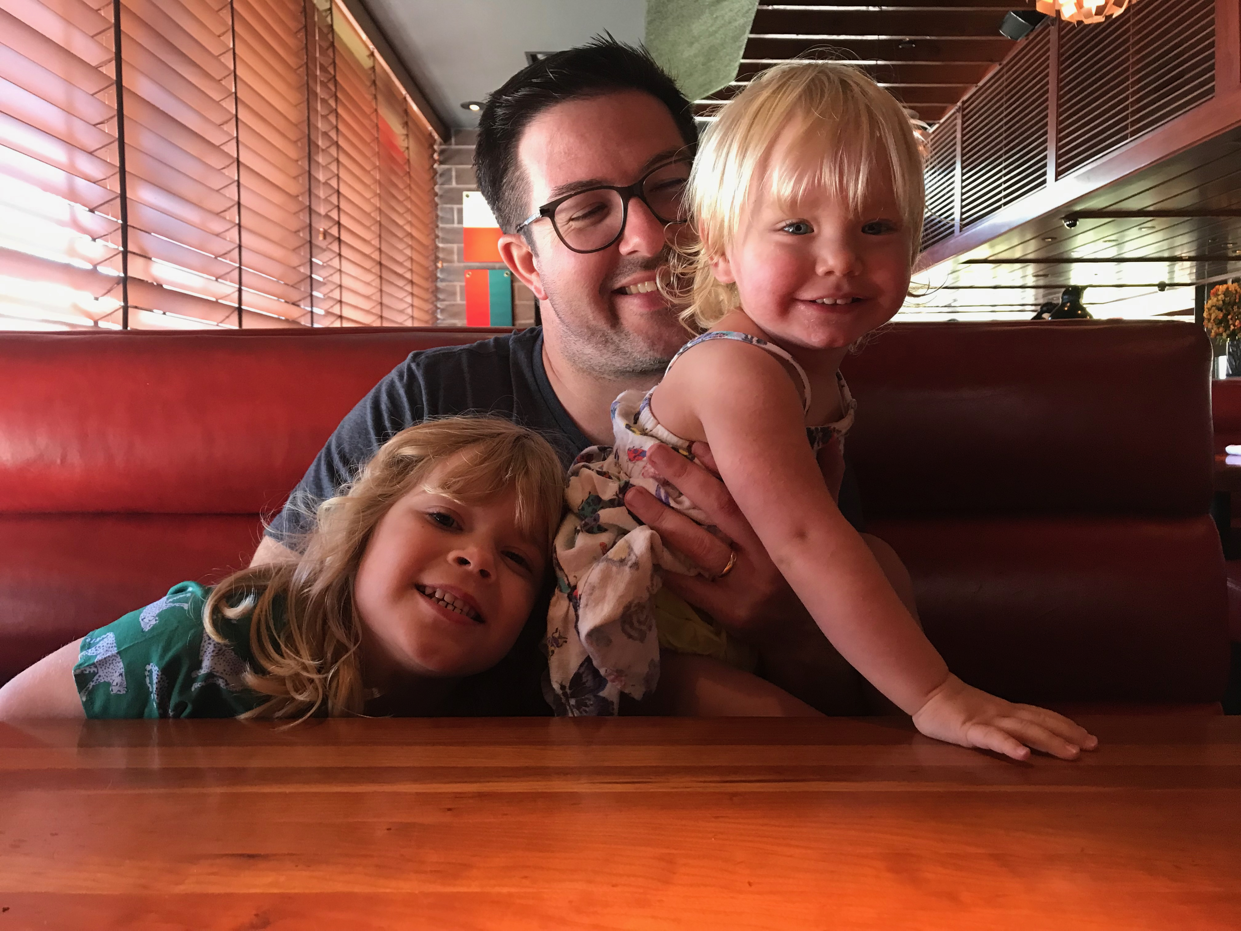 J Walton with his children